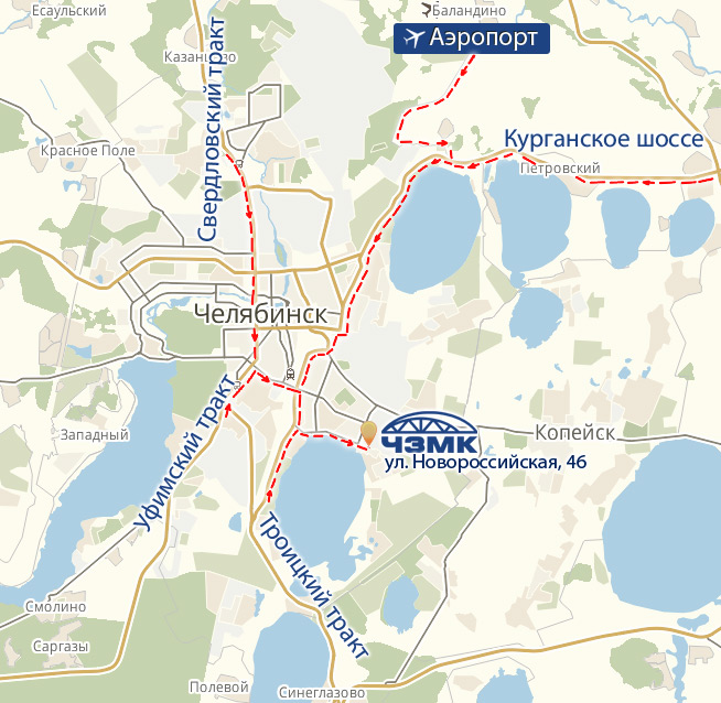 Карта проезда к ЧЗМК
